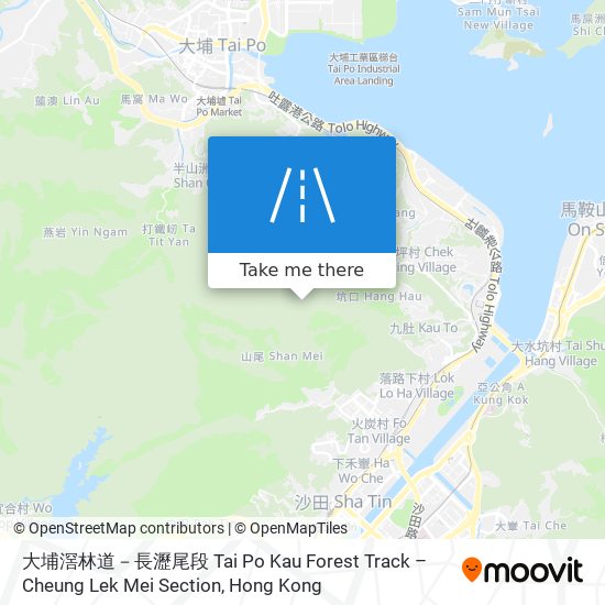 大埔滘林道－長瀝尾段 Tai Po Kau Forest Track – Cheung Lek Mei Section map
