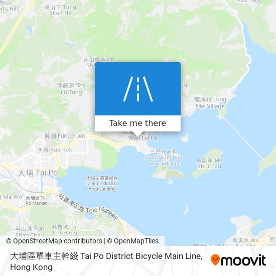 大埔區單車主幹綫 Tai Po District Bicycle Main Line map