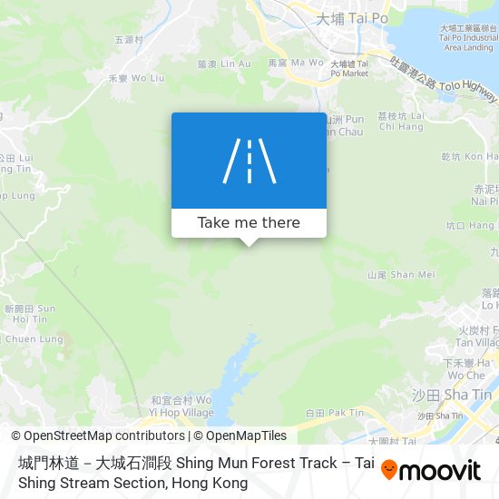 城門林道－大城石澗段 Shing Mun Forest Track – Tai Shing Stream Section map