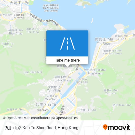 九肚山路 Kau To Shan Road map