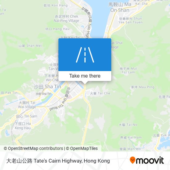 大老山公路 Tate's Cairn Highway map