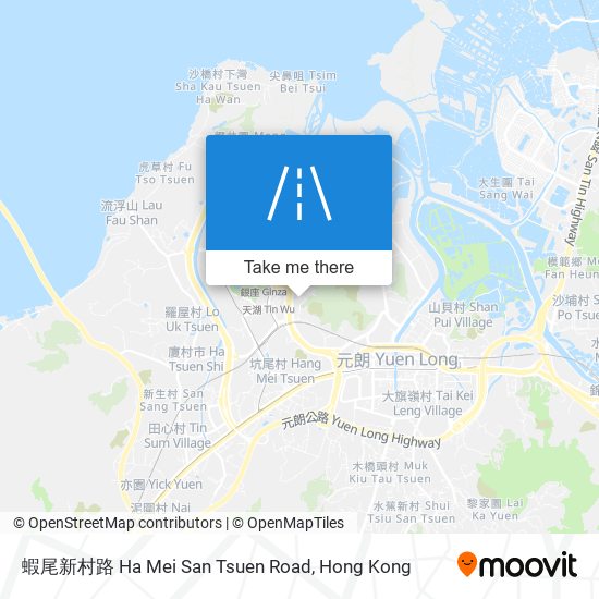 蝦尾新村路 Ha Mei San Tsuen Road map