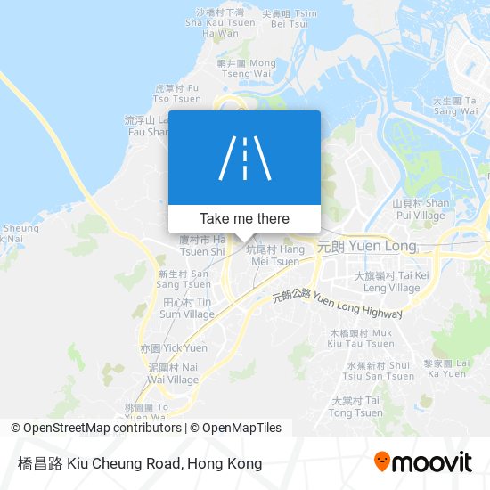 橋昌路 Kiu Cheung Road map