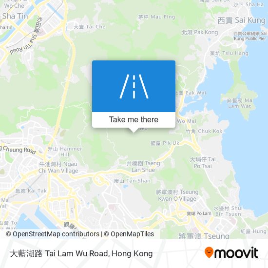 大藍湖路 Tai Lam Wu Road map