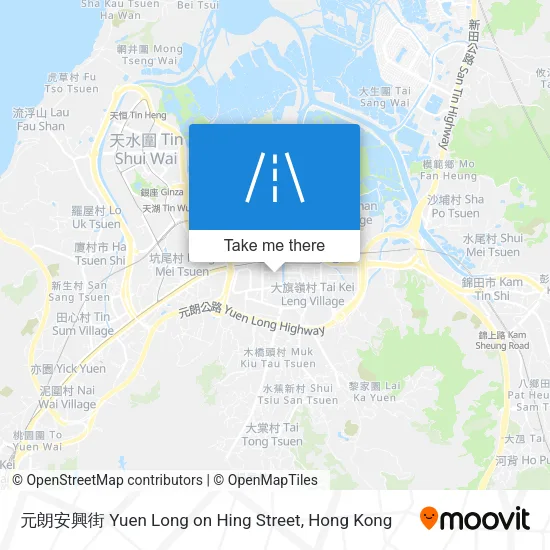 元朗安興街 Yuen Long on Hing Street map