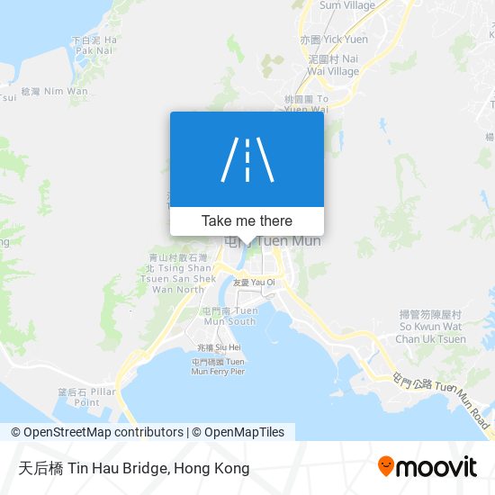 天后橋 Tin Hau Bridge map