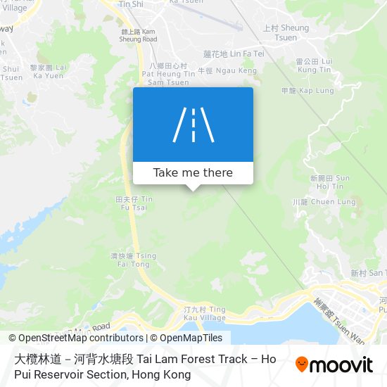 大欖林道－河背水塘段 Tai Lam Forest Track – Ho Pui Reservoir Section map