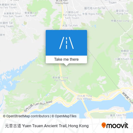 元荃古道 Yuen Tsuen Ancient Trail map