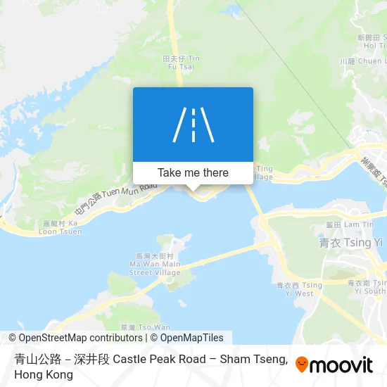 青山公路－深井段 Castle Peak Road – Sham Tseng map
