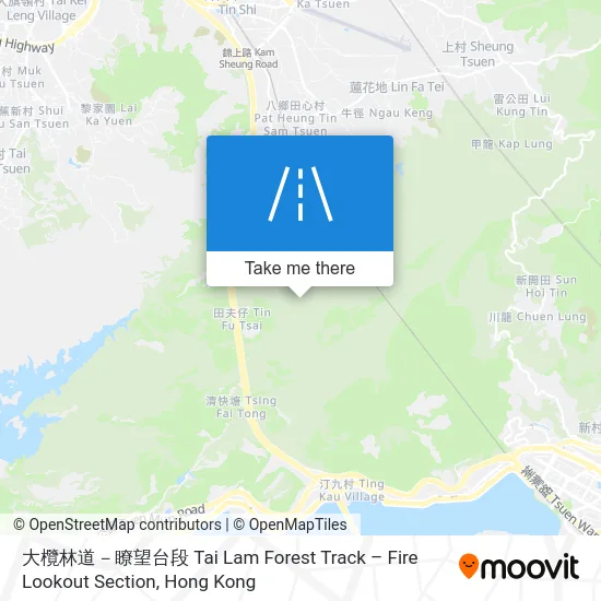 大欖林道－瞭望台段 Tai Lam Forest Track – Fire Lookout Section地圖
