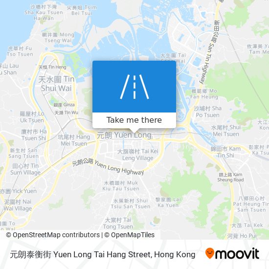 元朗泰衡街 Yuen Long Tai Hang Street map