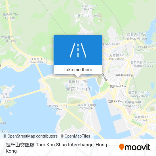 担杆山交匯處 Tam Kon Shan Interchange map