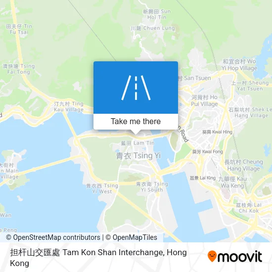 担杆山交匯處 Tam Kon Shan Interchange map