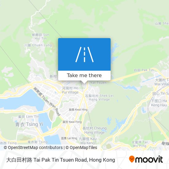 大白田村路 Tai Pak Tin Tsuen Road map