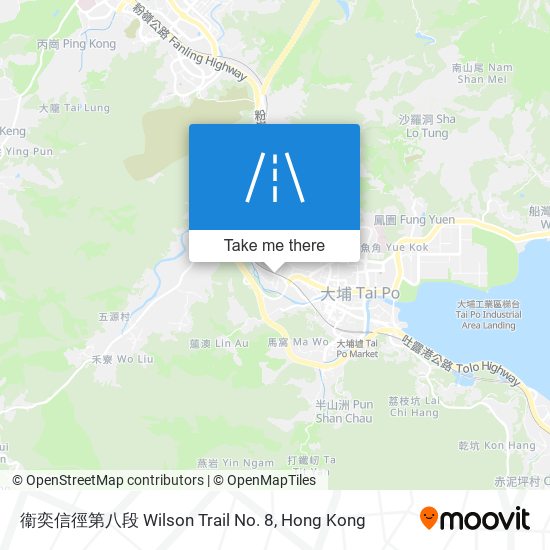 衞奕信徑第八段 Wilson Trail No. 8 map