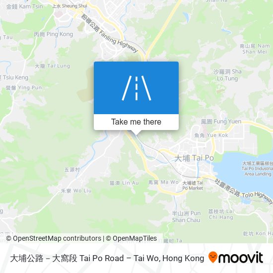 大埔公路－大窩段 Tai Po Road – Tai Wo map