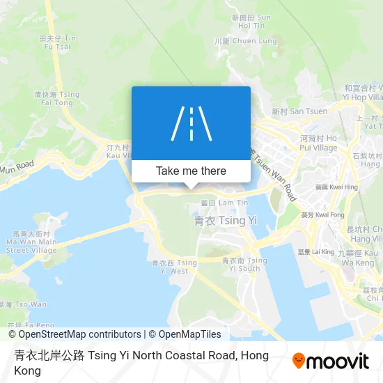 青衣北岸公路 Tsing Yi North Coastal Road map