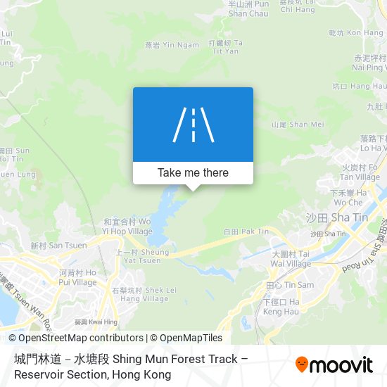 城門林道－水塘段 Shing Mun Forest Track – Reservoir Section map