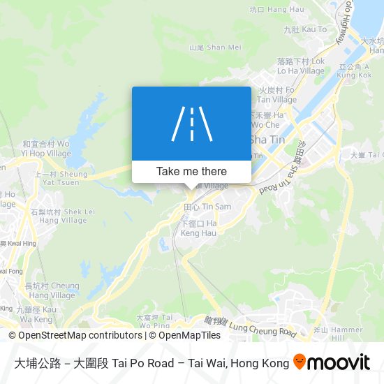 大埔公路－大圍段 Tai Po Road – Tai Wai map