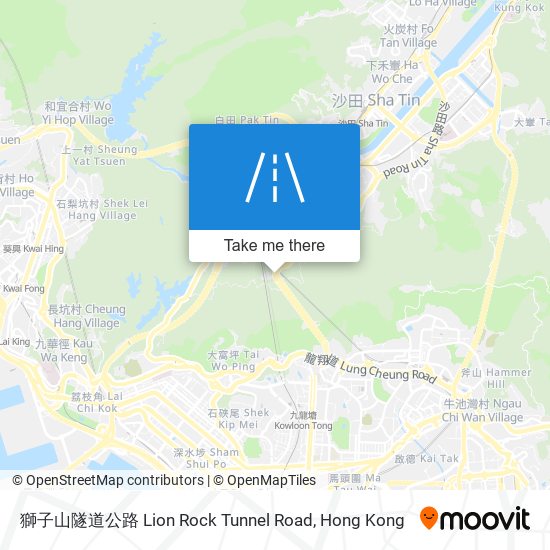 獅子山隧道公路 Lion Rock Tunnel Road地圖