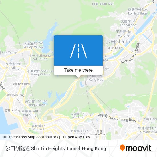 沙田嶺隧道 Sha Tin Heights Tunnel map