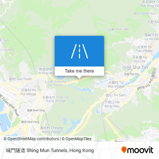 城門隧道 Shing Mun Tunnels map