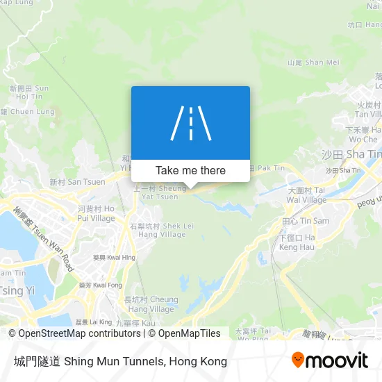 Shing Mun Tunnels map