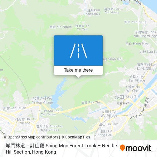 城門林道－針山段 Shing Mun Forest Track – Needle Hill Section map