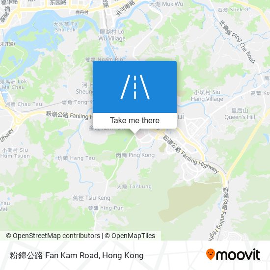 粉錦公路 Fan Kam Road map