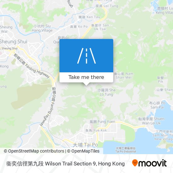 衞奕信徑第九段 Wilson Trail Section 9 map