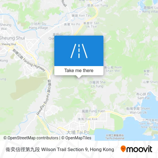 衞奕信徑第九段 Wilson Trail Section 9 map