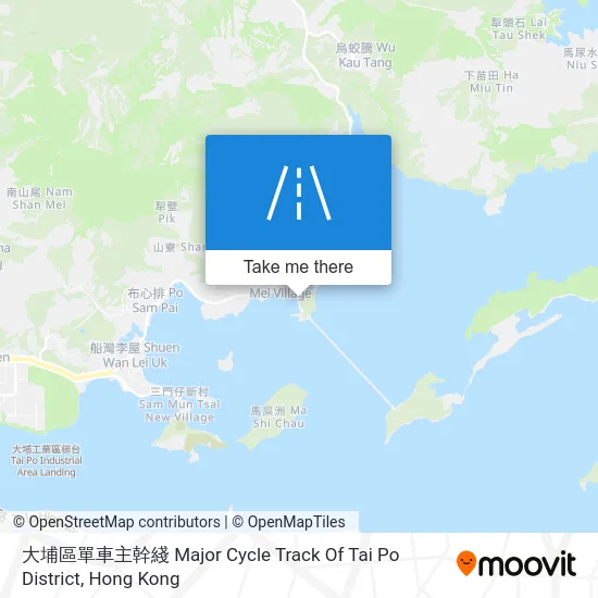 大埔區單車主幹綫 Major Cycle Track Of Tai Po District map