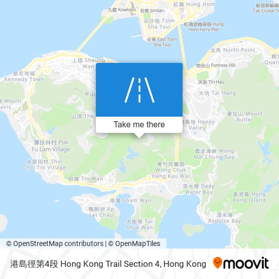 港島徑第4段 Hong Kong Trail Section 4 map