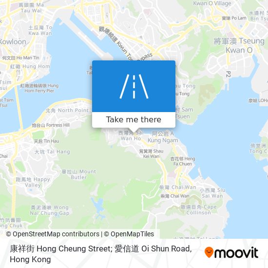 康祥街 Hong Cheung Street; 愛信道 Oi Shun Road map