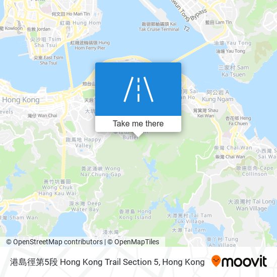 港島徑第5段 Hong Kong Trail Section 5 map