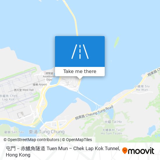 屯門－赤鱲角隧道 Tuen Mun – Chek Lap Kok Tunnel map