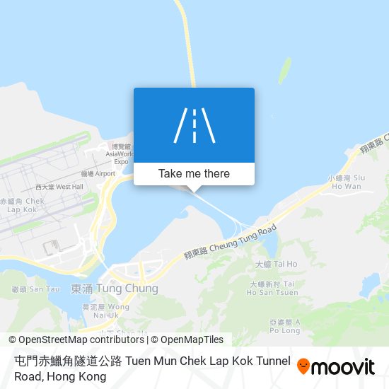 屯門赤鱲角隧道公路 Tuen Mun Chek Lap Kok Tunnel Road map