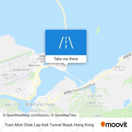 Tuen Mun Chek Lap Kok Tunnel Road map