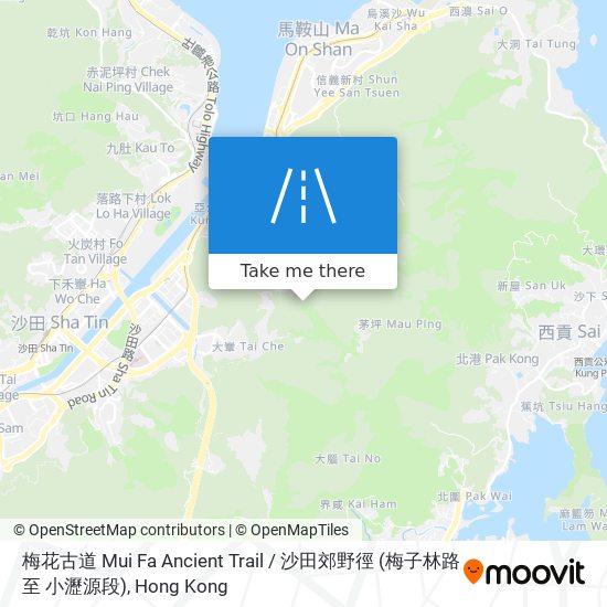 梅花古道 Mui Fa Ancient Trail   /   沙田郊野徑 (梅子林路 至 小瀝源段) map