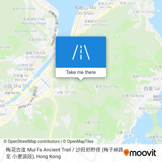 梅花古道 Mui Fa Ancient Trail   /   沙田郊野徑 (梅子林路 至 小瀝源段) map