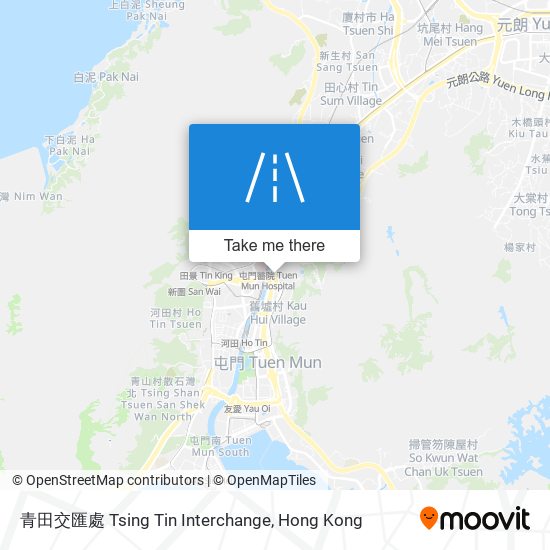 青田交匯處 Tsing Tin Interchange map