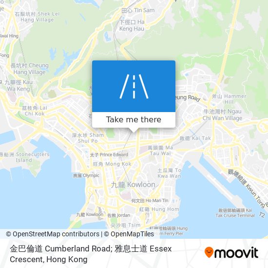 金巴倫道 Cumberland Road; 雅息士道 Essex Crescent map