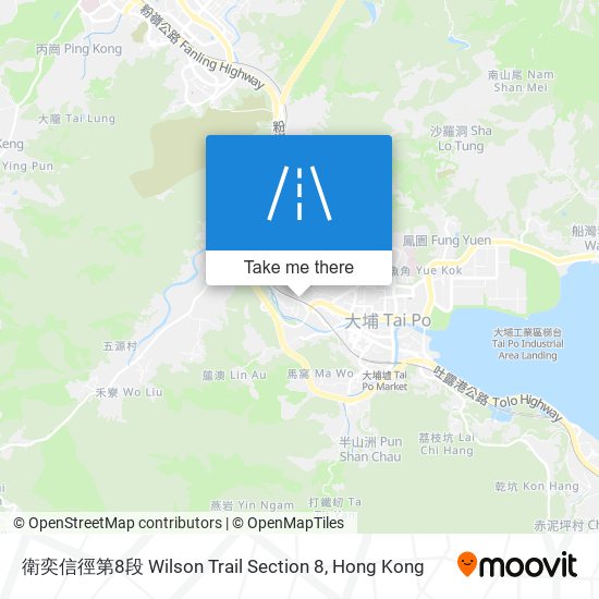 衛奕信徑第8段 Wilson Trail Section 8 map