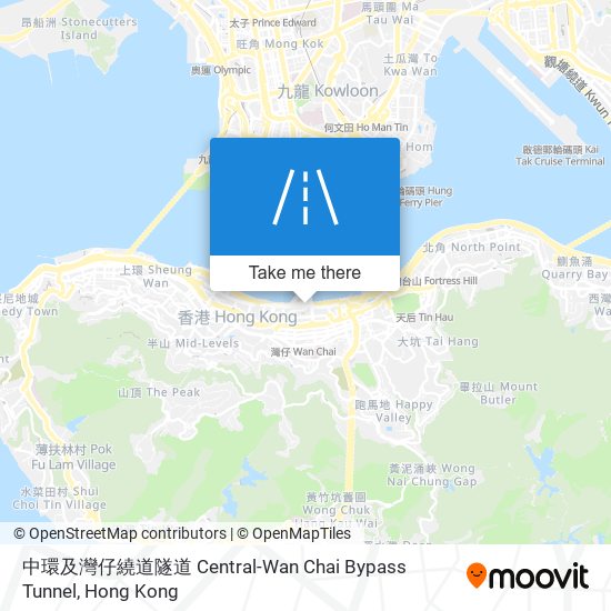 中環及灣仔繞道隧道 Central-Wan Chai Bypass Tunnel地圖