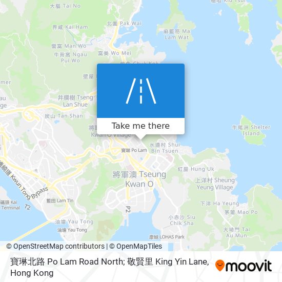 寶琳北路 Po Lam Road North; 敬賢里 King Yin Lane地圖