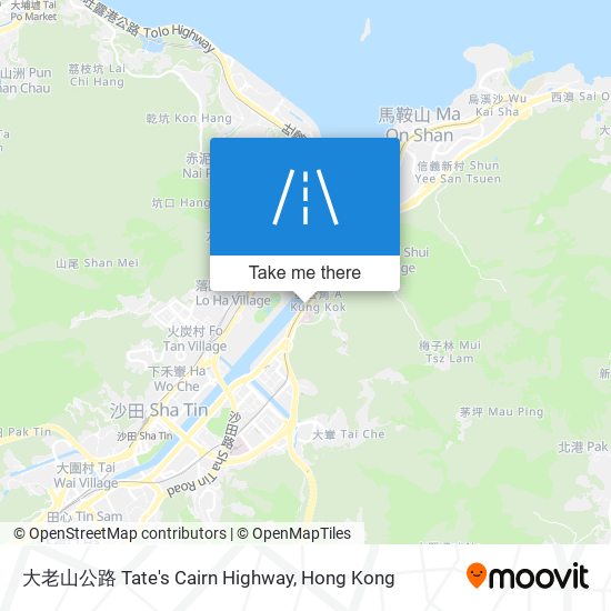 大老山公路 Tate's Cairn Highway map