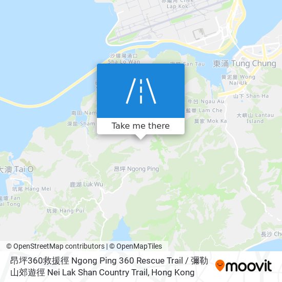 昂坪360救援徑 Ngong Ping 360 Rescue Trail  /  彌勒山郊遊徑 Nei Lak Shan Country Trail map