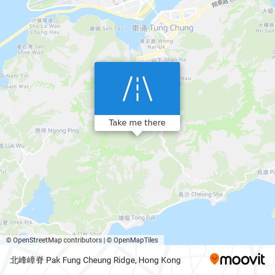 北峰嶂脊 Pak Fung Cheung Ridge map