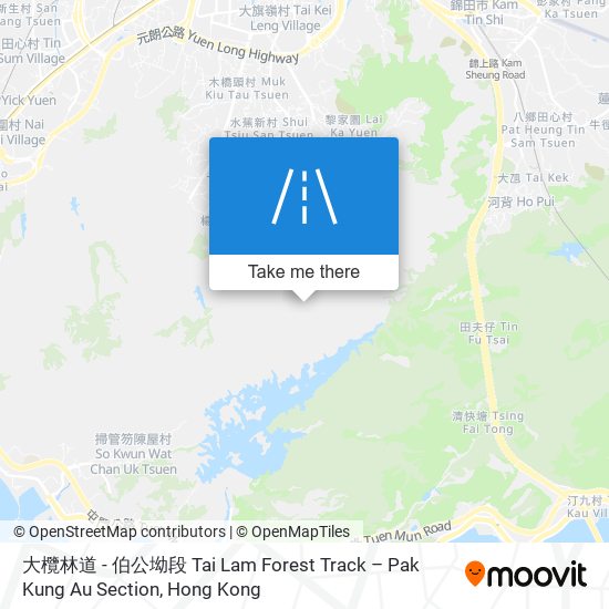 大欖林道 - 伯公坳段 Tai Lam Forest Track – Pak Kung Au Section map