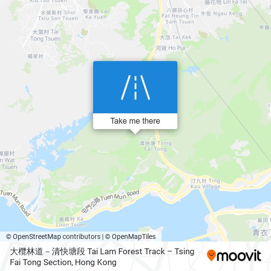 大欖林道－清快塘段 Tai Lam Forest Track – Tsing Fai Tong Section map